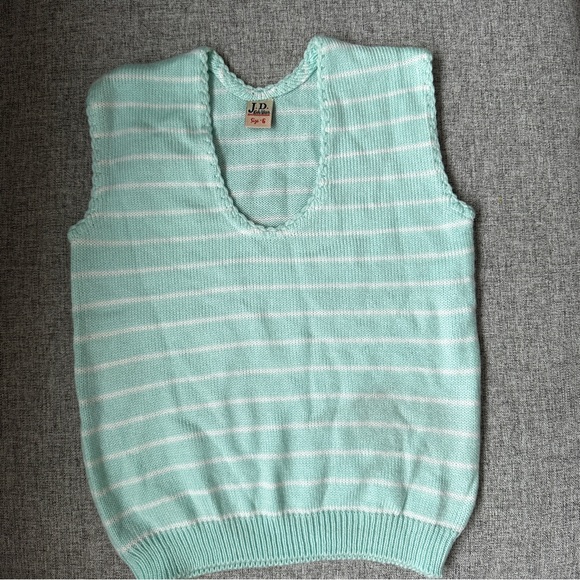 JD Kids Wear Other - Vintage Mint Green Striped Sweater Vest JD Kids Wear 6 Girl